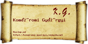 Komáromi Györgyi névjegykártya